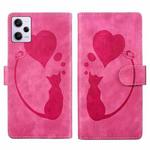 For Xiaomi Redmi Note 12 Pro 5G Global Pen Heart Cat Embossed Leather Phone Case(Pink)