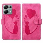 For Xiaomi Redmi Note 13 Pro 4G Pen Heart Cat Embossed Leather Phone Case(Pink)