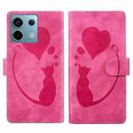 For Xiaomi Redmi Note 13 Pro 5G Pen Heart Cat Embossed Leather Phone Case(Pink)