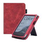 For Pocketbook PB616 Calfskin Leather Smart Tablet Case(Red)