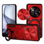 For ZTE nubia Focus /Blade A75 5G CD Texture Sliding Camshield Magnetic Holder Phone Case(Red)