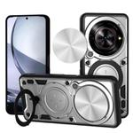 For ZTE nubia Focus /Blade A75 5G CD Texture Sliding Camshield Magnetic Holder Phone Case(Silver)