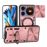 For ZTE nubia Music CD Texture Sliding Camshield Magnetic Holder Phone Case(Pink)