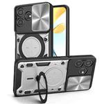 For ZTE Axon 50 Lite 4G CD Texture Sliding Camshield Magnetic Holder Phone Case(Silver)
