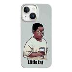 For iPhone 15 Plus Cartoon Film Craft Hard PC Phone Case(Little Fat)