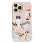 For iPhone 15 Pro Max Cartoon Film Craft Hard PC Phone Case(Cute Cats)