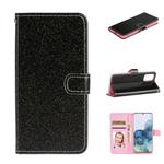 For Samsung Galaxy Note20 Glitter Powder Horizontal Flip Leather Case with Card Slots & Holder & Photo Frame & Wallet & Lanyard(Black)