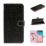 For Huawei Y5p Glitter Powder Horizontal Flip Leather Case with Card Slots & Holder & Photo Frame & Wallet & Lanyard(Black)