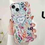 For iPhone 15 Varnishing Water Stick PC Phone Case(Love)
