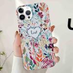 For iPhone 16 Pro Max Varnishing Water Stick PC Phone Case(Love)