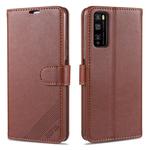 For Huawei Enjoy Z 5G AZNS Sheepskin Texture Horizontal Flip Leather Case with Holder & Card Slots & Wallet(Brown)