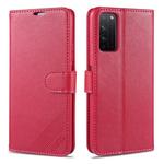 For Huawei Honor X10 5G AZNS Sheepskin Texture Horizontal Flip Leather Case with Holder & Card Slots & Wallet(Red)