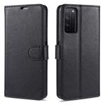 For Huawei Honor X10 5G AZNS Sheepskin Texture Horizontal Flip Leather Case with Holder & Card Slots & Wallet(Black)