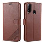 For Huawei Honor Play 4T AZNS Sheepskin Texture Horizontal Flip Leather Case with Holder & Card Slots & Wallet(Brown)
