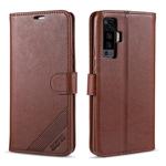 For Vivo X50 AZNS Sheepskin Texture Horizontal Flip Leather Case with Holder & Card Slots & Wallet(Brown)