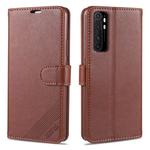 For Xiaomi Mi Note 10 Lite AZNS Sheepskin Texture Horizontal Flip Leather Case with Holder & Card Slots & Wallet(Brown)