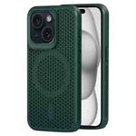 For iPhone 15 Plus MagSafe Magnetic Heat Dissipation Phone Case(Dark Green)