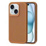 For iPhone 15 Plus Heat Dissipation Phone Case(Brown)