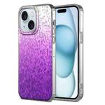 For iPhone 15 Dynamic Colorful Rhombus Diamond Series PC + TPU Phone Case(Purple)