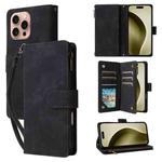 For iPhone 16 Pro Multifunctional Multi-Card Wallet Phone Leather Case(Black)