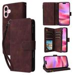 For iPhone 16 Multifunctional Multi-Card Wallet Phone Leather Case(Coffee)
