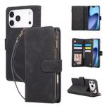 For iPhone 17 Pro Max Multifunctional Multi-Card Wallet Phone Leather Case(Black)