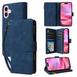 For iPhone 17 Multifunctional Multi-Card Wallet Phone Leather Case(Blue)
