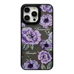 For iPhone 15 Pro Max Skin Feel Matte TPU+PC Shockproof Phone Case(Purple Flower)