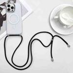 For iPhone 15 Pro Max MagSafe Magnetic PC + TPU Phone Case with Lanyard(Black)