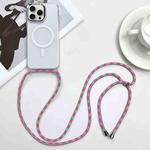 For iPhone 15 Pro MagSafe Magnetic PC + TPU Phone Case with Lanyard(Blueberry Houndstooth)