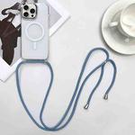 For iPhone 15 Pro MagSafe Magnetic PC + TPU Phone Case with Lanyard(Grey Blue)