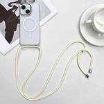 For iPhone 15 MagSafe Magnetic PC + TPU Phone Case with Lanyard(Creamy White)
