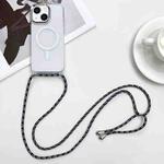 For iPhone 13 MagSafe Magnetic PC + TPU Phone Case with Lanyard(Colorful Black)