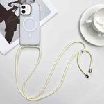 For iPhone 12 MagSafe Magnetic PC + TPU Phone Case with Lanyard(Creamy White)