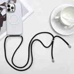 For iPhone 12 Pro Max MagSafe Magnetic PC + TPU Phone Case with Lanyard(Black)