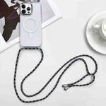 For iPhone 12 Pro Max MagSafe Magnetic PC + TPU Phone Case with Lanyard(Colorful Black)