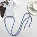 For iPhone 11 Pro Max MagSafe Magnetic PC + TPU Phone Case with Lanyard(Grey Blue)