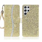 For Samsung Galaxy S24 Ultra 5G Glitter Powder Filp Leather Phone Case(Gold)