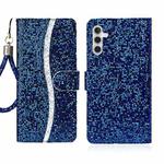 For Samsung Galaxy S24+ 5G Glitter Powder Filp Leather Phone Case(Blue)