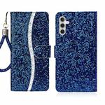 For Samsung Galaxy S24 5G Glitter Powder Filp Leather Phone Case(Blue)