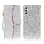 For Samsung Galaxy S24 5G Glitter Powder Filp Leather Phone Case(Silver)