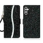 For Samsung Galaxy A15 5G Glitter Powder Filp Leather Phone Case(Black)