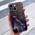 For iPhone 15 Precise Hole Oil Painting Pattern PC Phone Case(Rain)