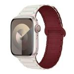 For Apple Watch SE 2023 44mm I-Shaped Magnetic Silicone Watch Band(Starlight Wine Red)