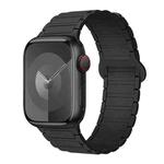 For Apple Watch SE 2023 44mm I-Shaped Magnetic Silicone Watch Band(Black)