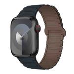 For Apple Watch SE 2023 44mm I-Shaped Magnetic Silicone Watch Band(Midnight Chocolate)