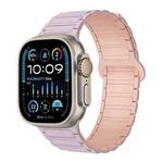 For Apple Watch Ultra 2 49mm I-Shaped Magnetic Silicone Watch Band(Light Purple Pink)