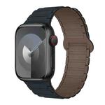 For Apple Watch Series 8 45mm I-Shaped Magnetic Silicone Watch Band(Midnight Chocolate)