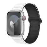 For Apple Watch Series 2 42mm I-Shaped Magnetic Silicone Watch Band(White Black)