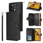 For Xiaomi Redmi Note 13 5G Global 9 Card Slots Zipper Wallet Bag Leather Phone Case(Black)